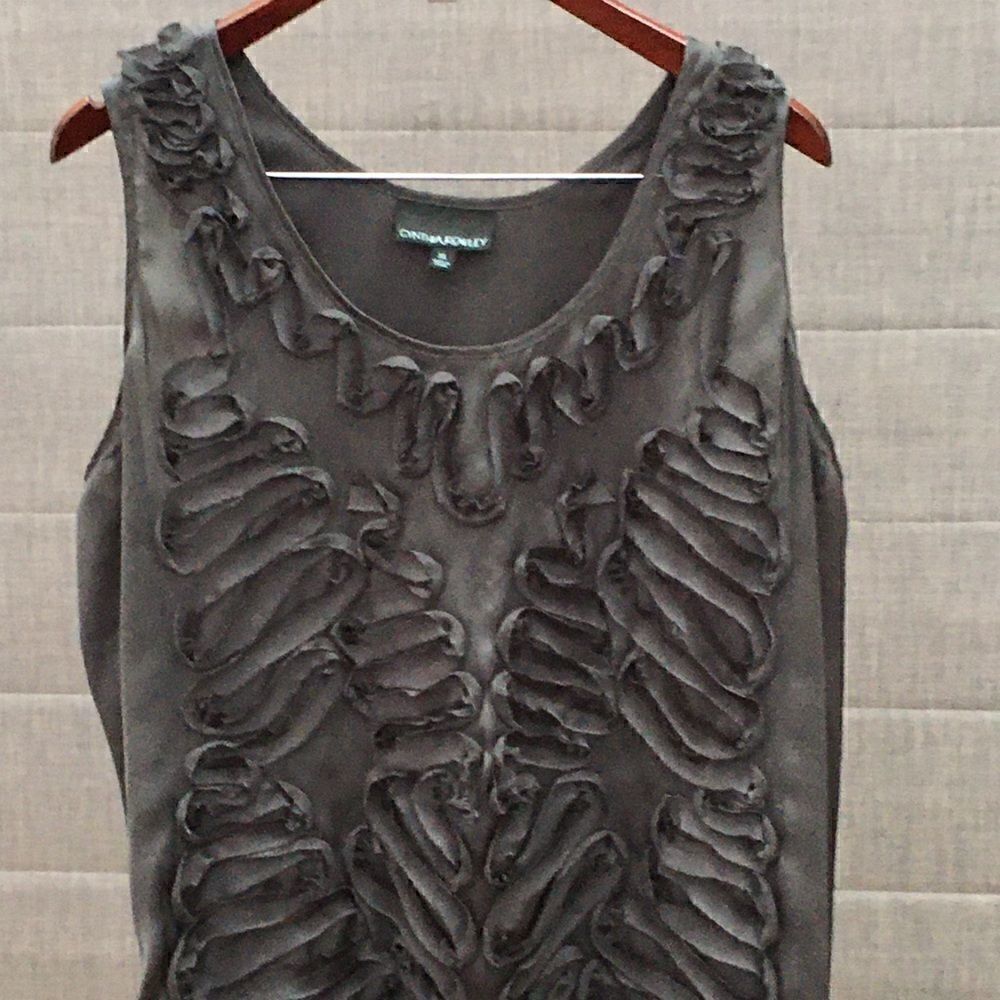 Cynthia Rowley Silky Gray Sleeveless Tunic